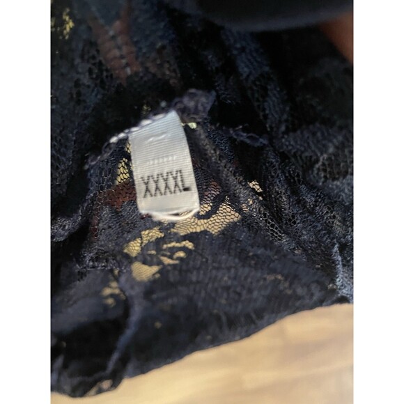 Lacey Womens Sheer Kimono Cardigan XJF MC XXXXL Feminine Navy Blue - Picture 6 of 6